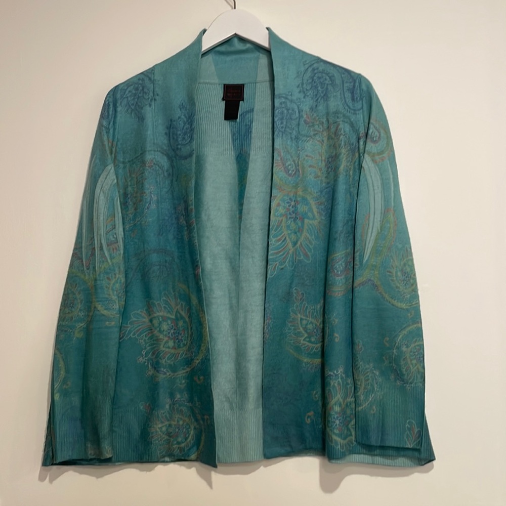 New(no tags) blue long sleeved cardigan